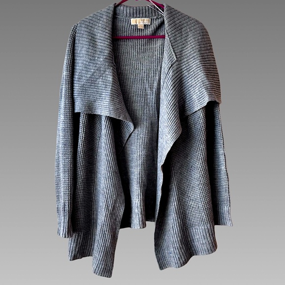 Michael Kors Sweaters - Michael Kors Gray Draped‎ Shaker Cardigan